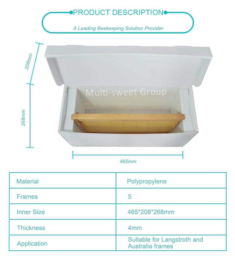 适用于langstroth和australian frame 6的聚丙烯nuc箱